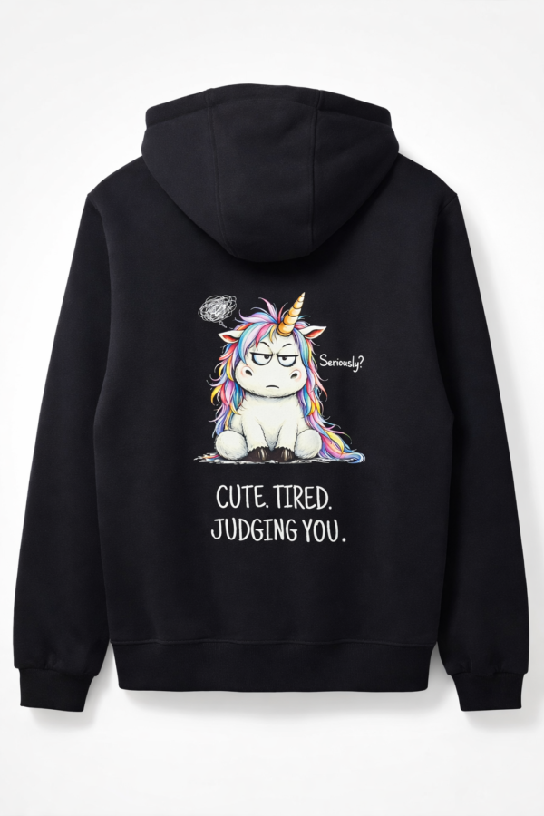 bluza moodicorn black tired Bluza oversize boxy - Moodicorn cute.tired.judging you - Black