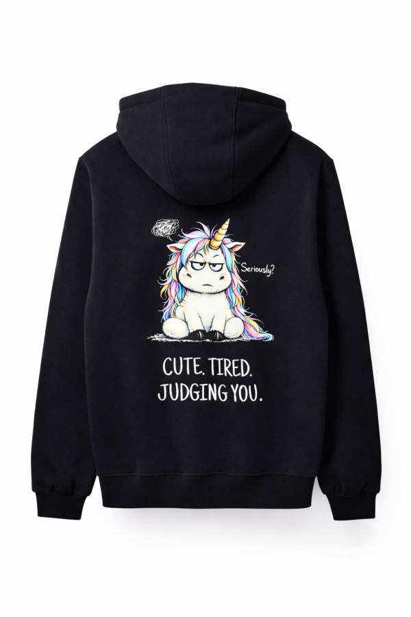 bluza moodicorn tired black Bluza oversize boxy - Moodicorn cute.tired.judging you - Black