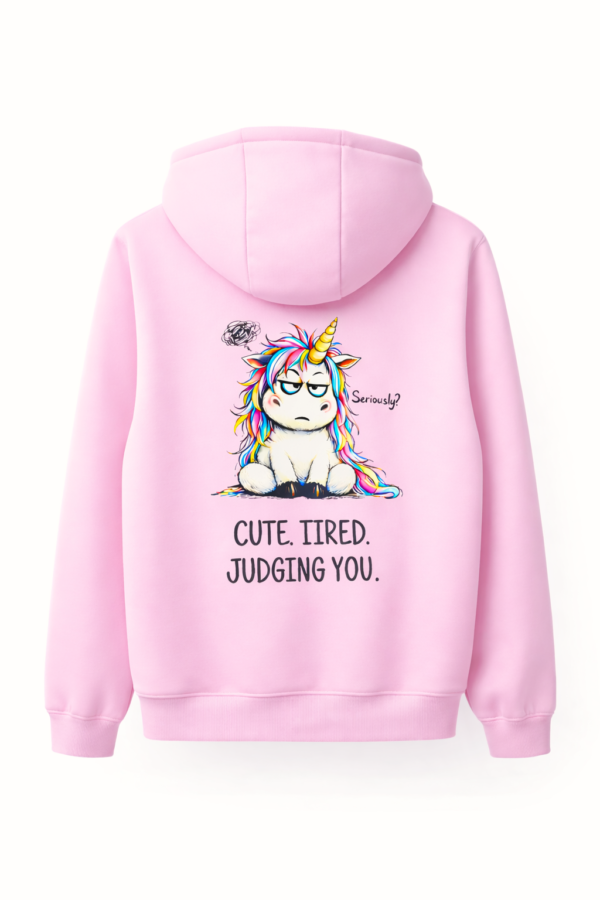 bluza moodicorn tired pink Bluza oversize boxy - Moodicorn cute.tired.judging you - Pink