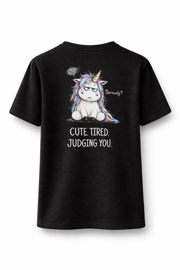 koszulka moodicorn tired black Moodicorn koszulka damska oversize - Cute. Tired. Judging You - Black