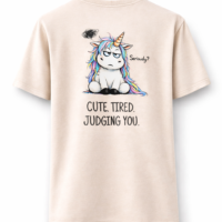 Moodicorn koszulka damska oversize - Cute. Tired. Judging You - Cloud