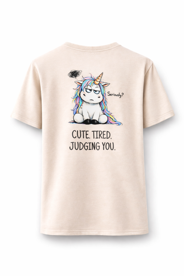Moodicorn koszulka damska oversize - Cute. Tired. Judging You - Cloud