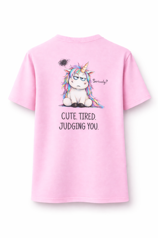 koszulka moodicorn tired pink Moodicorn koszulka damska oversize - Cute. Tired. Judging You - Pink