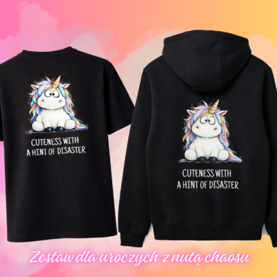 Komplet Moodicorn "Cutennes with a hint of disaster" bluza i koszulka