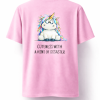 Moodicorn koszulka damska oversize - Cuteness with a hint of disaster - Pink