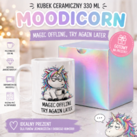 Kubek Moodicorn - "Magic ofline, try again later" 330ml + opakowanie