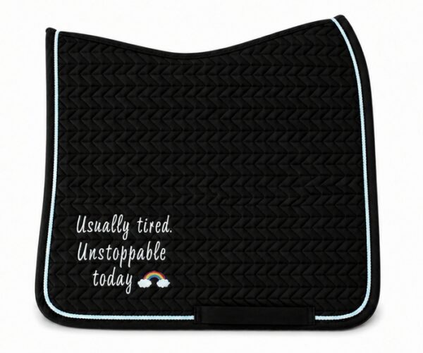 moodicorn dl unstoppable black Czaprak ujeżdżeniowy Moodicorn "Usually tired. Unstoppable today"